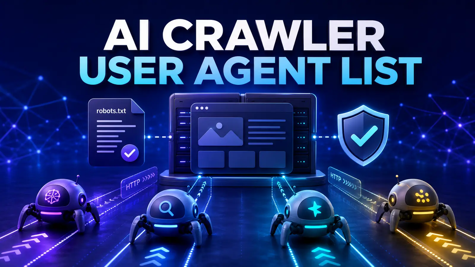 AI crawler user agent list with robots.txt, server and verified crawler access