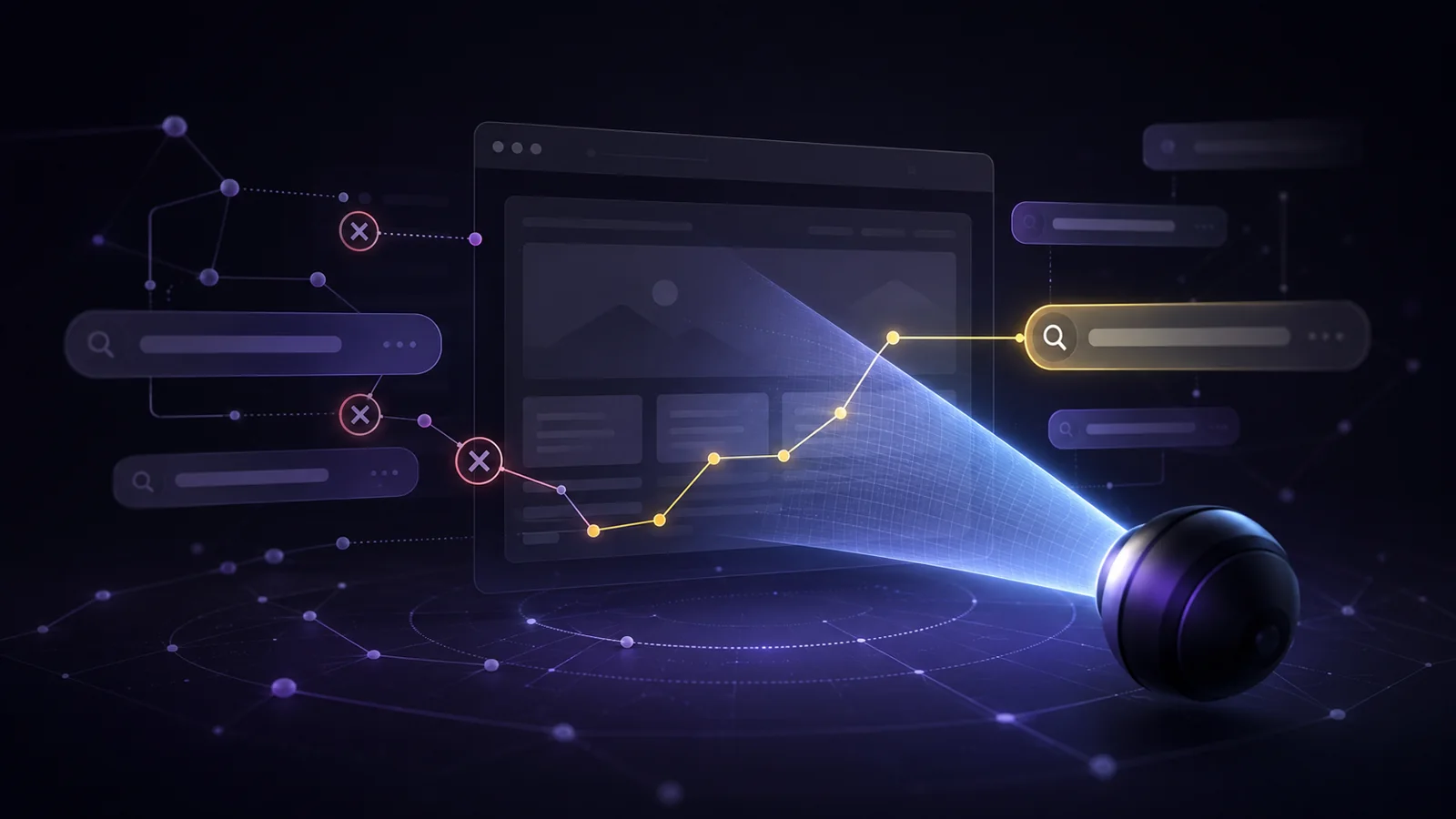 Why my website is invisible in AI search diagnostic illustration