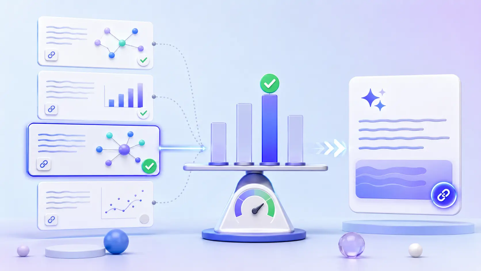 Evidence-rich content passages evaluated for entity clarity, source support, and repeatable AI citation outcomes