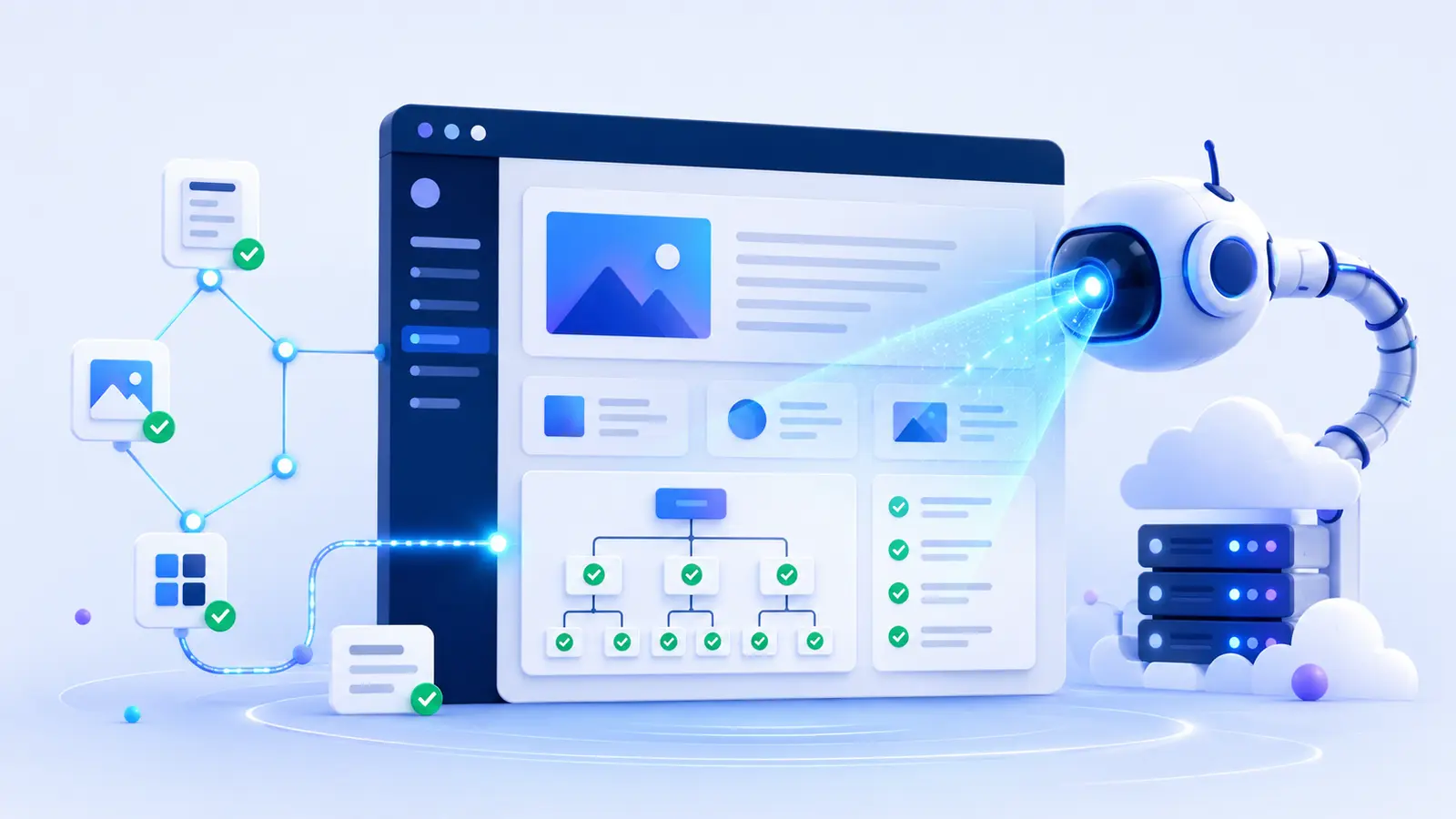 AI search readiness for WordPress websites audit illustration