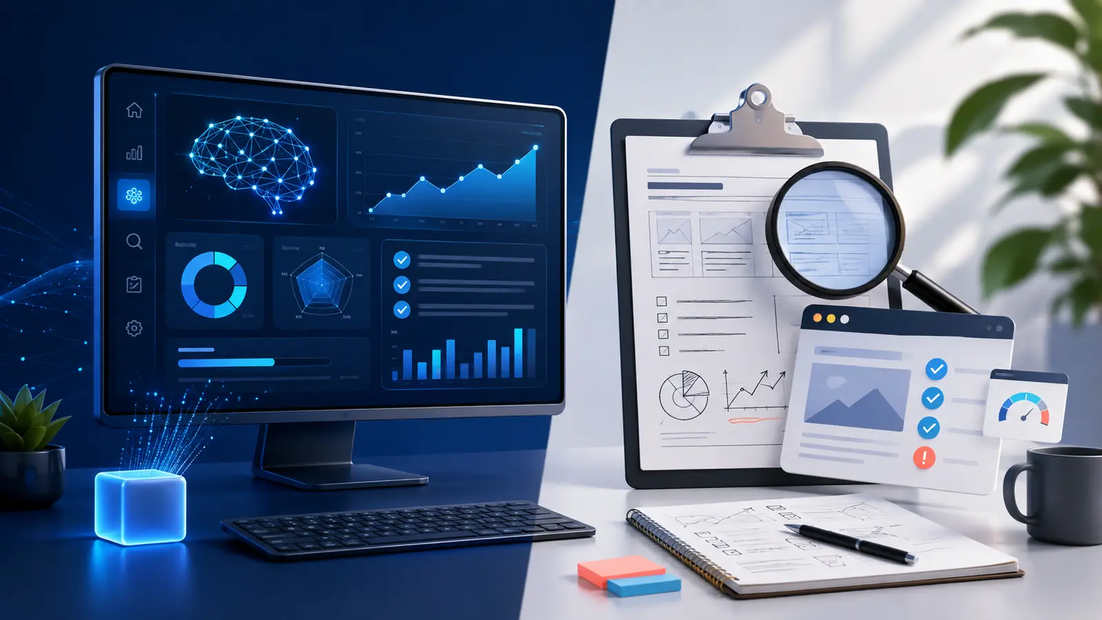 AI visibility audit tool vs manual audit comparison