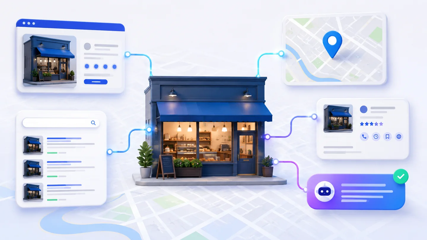 AI visibility checklist for local businesses across search, maps, profiles and AI answers