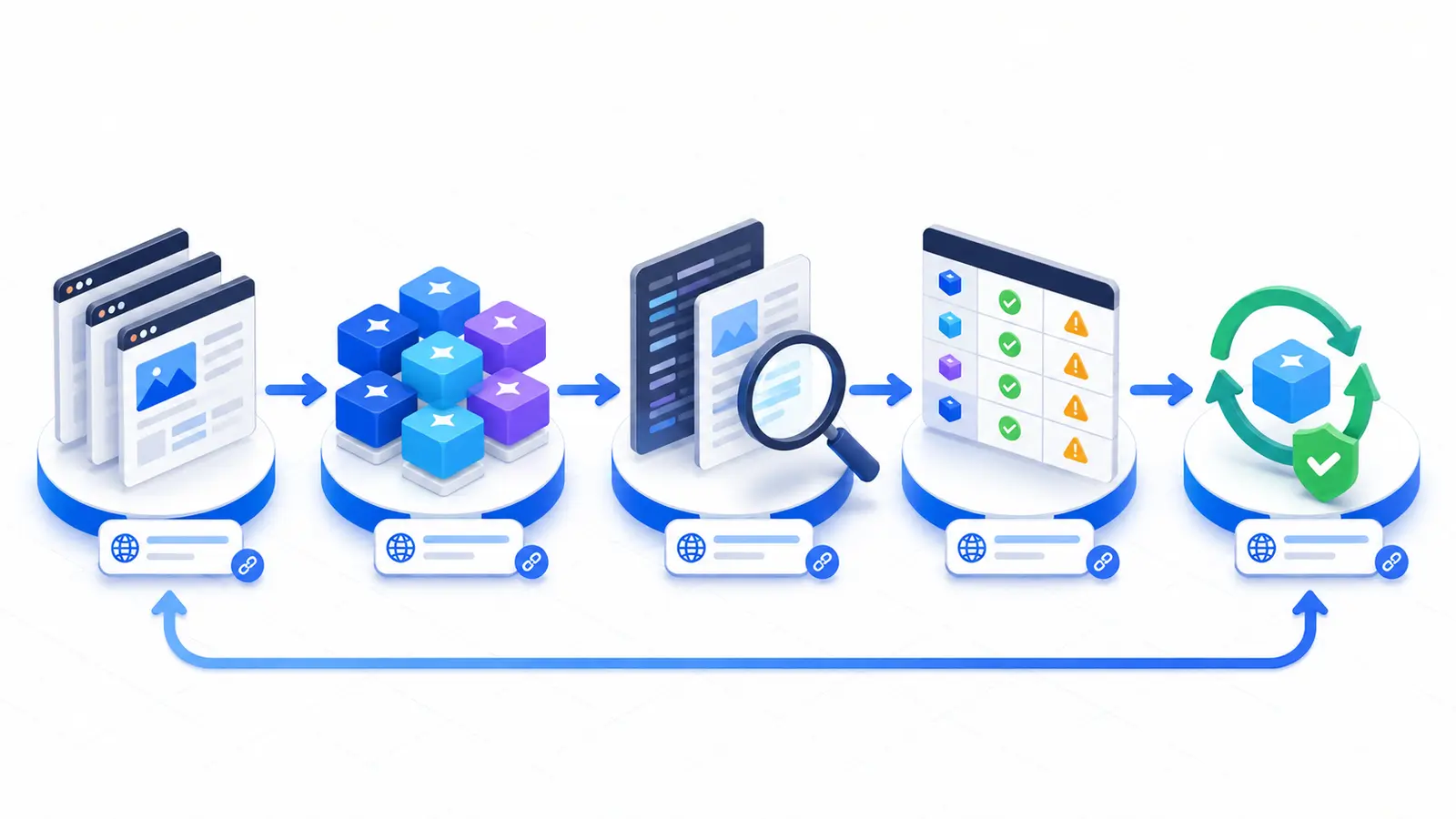 Five-step workflow for testing AI visibility tool accuracy and repeatability