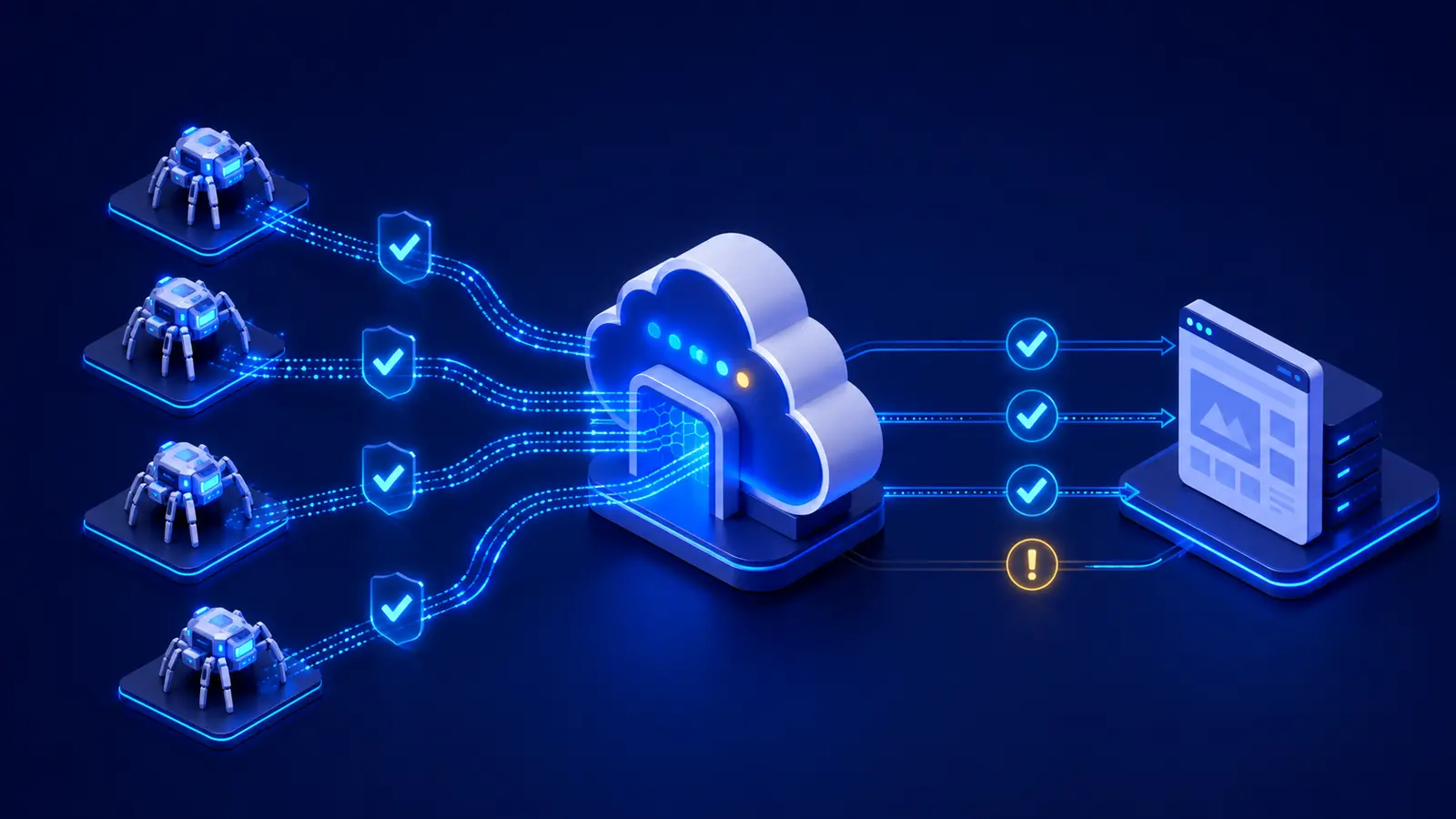 CDN settings checklist for AI crawler access with verified crawler paths through a cloud gateway