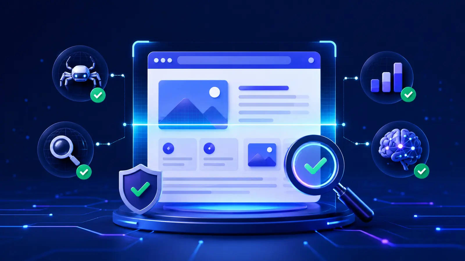 Free website discoverability scanner reviewing crawler access, page health, search visibility and AI discoverability
