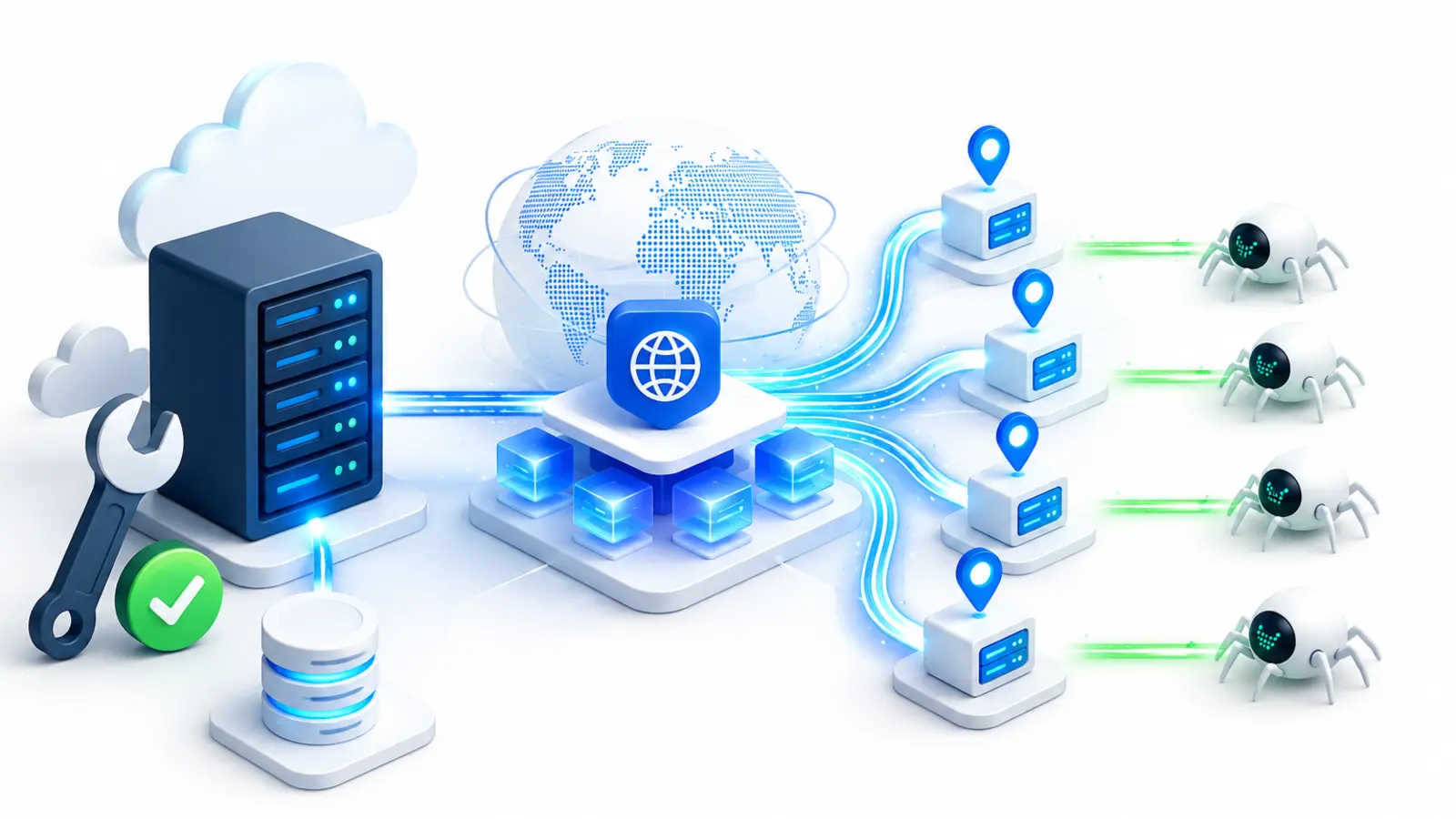Improved server response using caching and CDN edge delivery for reliable AI crawler access