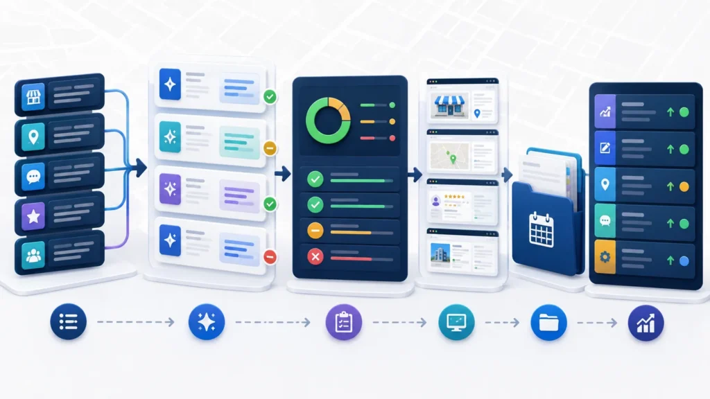 AI visibility checklist for local businesses showing fixed prompts, pass fail evidence and prioritized retesting
