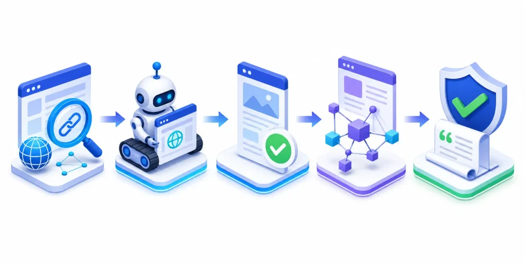 Machine-readable content audit workflow from discovery to citation readiness