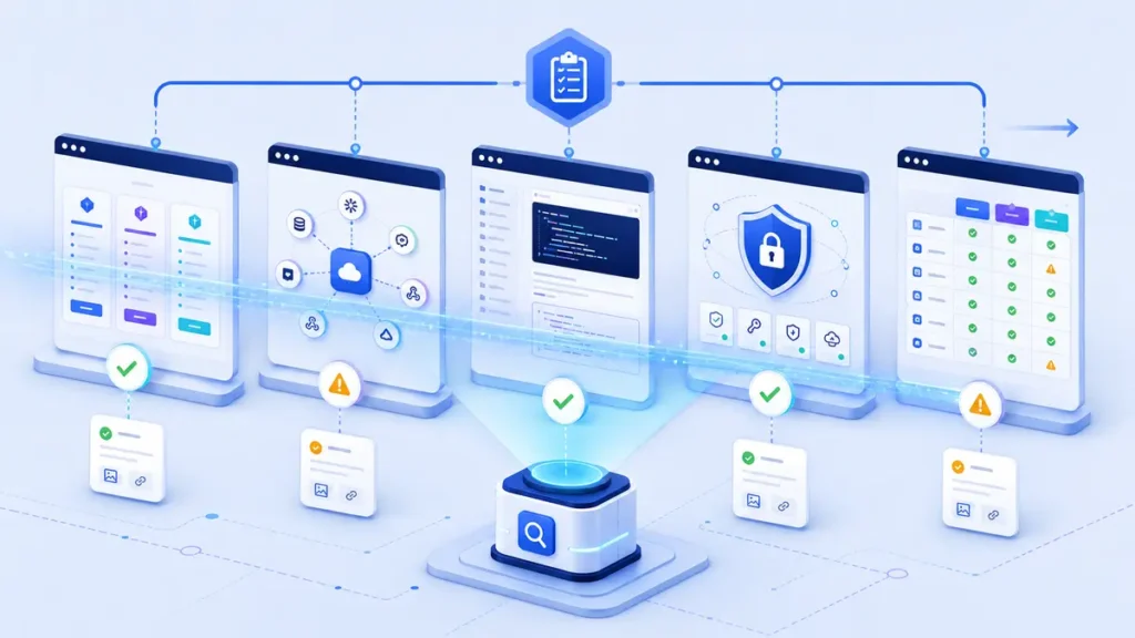 SaaS page inventory for an AI search readiness audit including pricing integrations documentation security and comparison