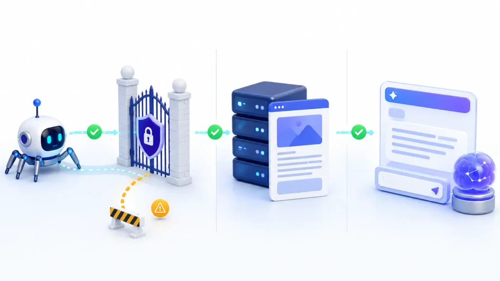 WordPress AI crawler access and HTML delivery diagnostic path
